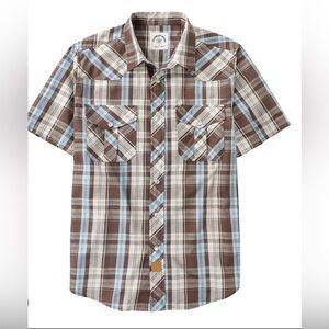 American Living Plaid Shirt in Brown and Blue